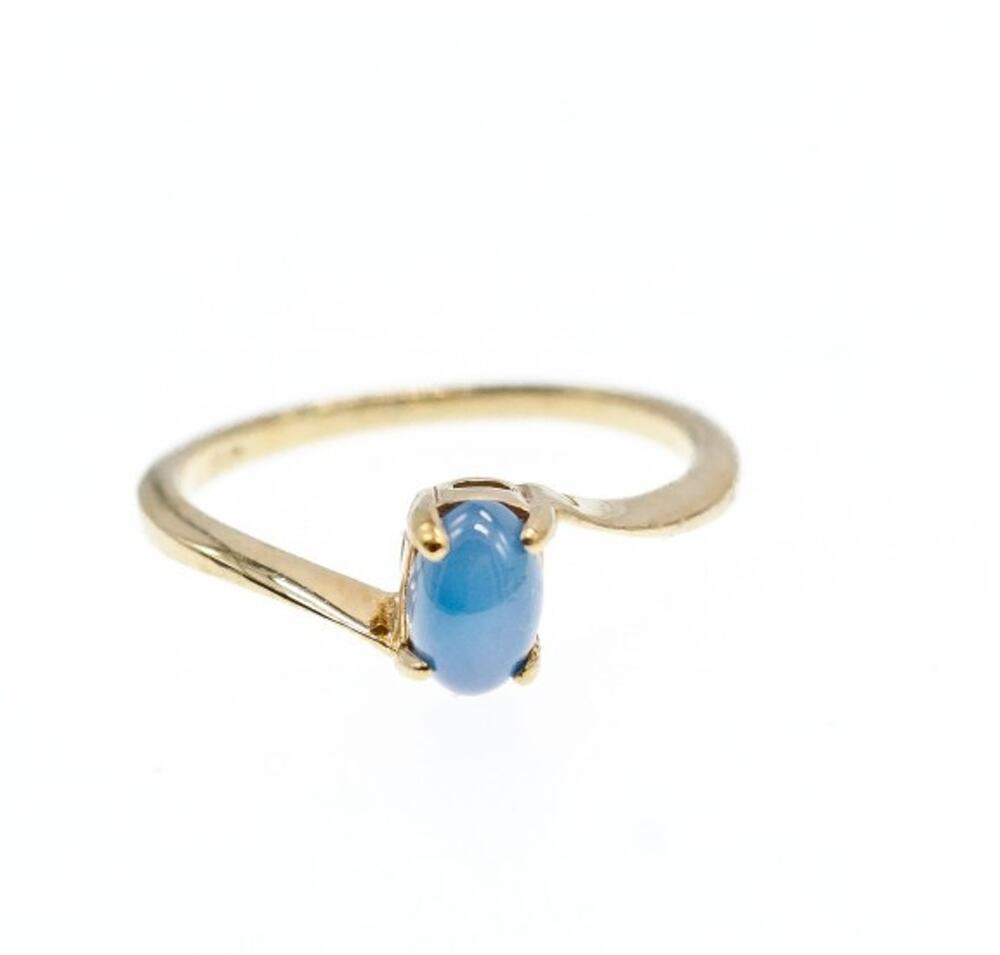 10K Yellow Gold Star Sapphire Ring Size 5.5